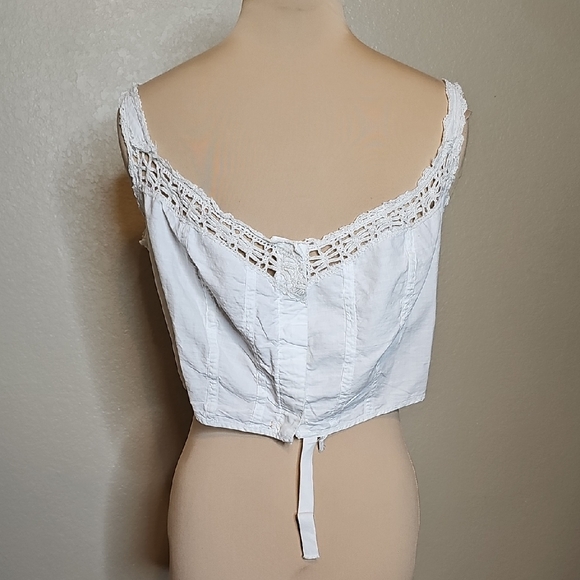 Vintage Other - Vintage 1900s Edwardian Bra H&W Sheathlyne White Crochet Lace Trim Undergarment